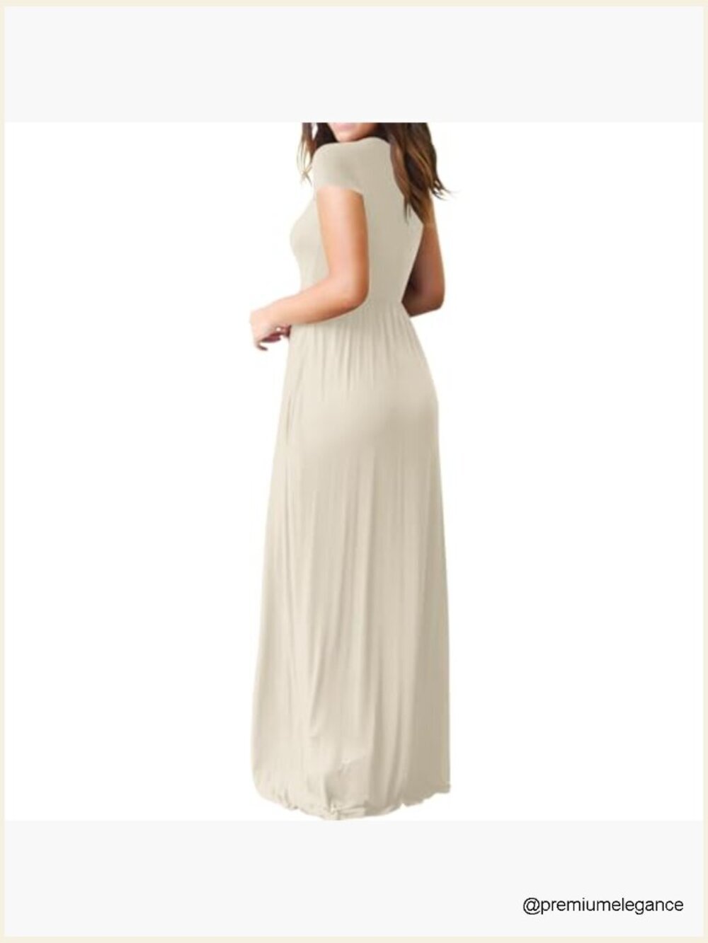 Rayon Blend Maxi Dress with Pockets, Casual Long Dress for Vacation - Picture 3 of 6